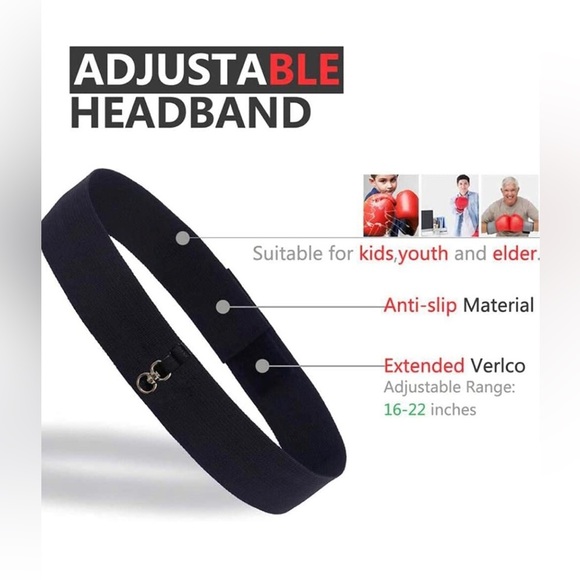 Red/Black Custom High Speed Reflex Boxing Ball Set With Headband New - Picture 6 of 8